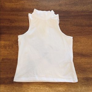 White High Neck Shirt sleeveless
